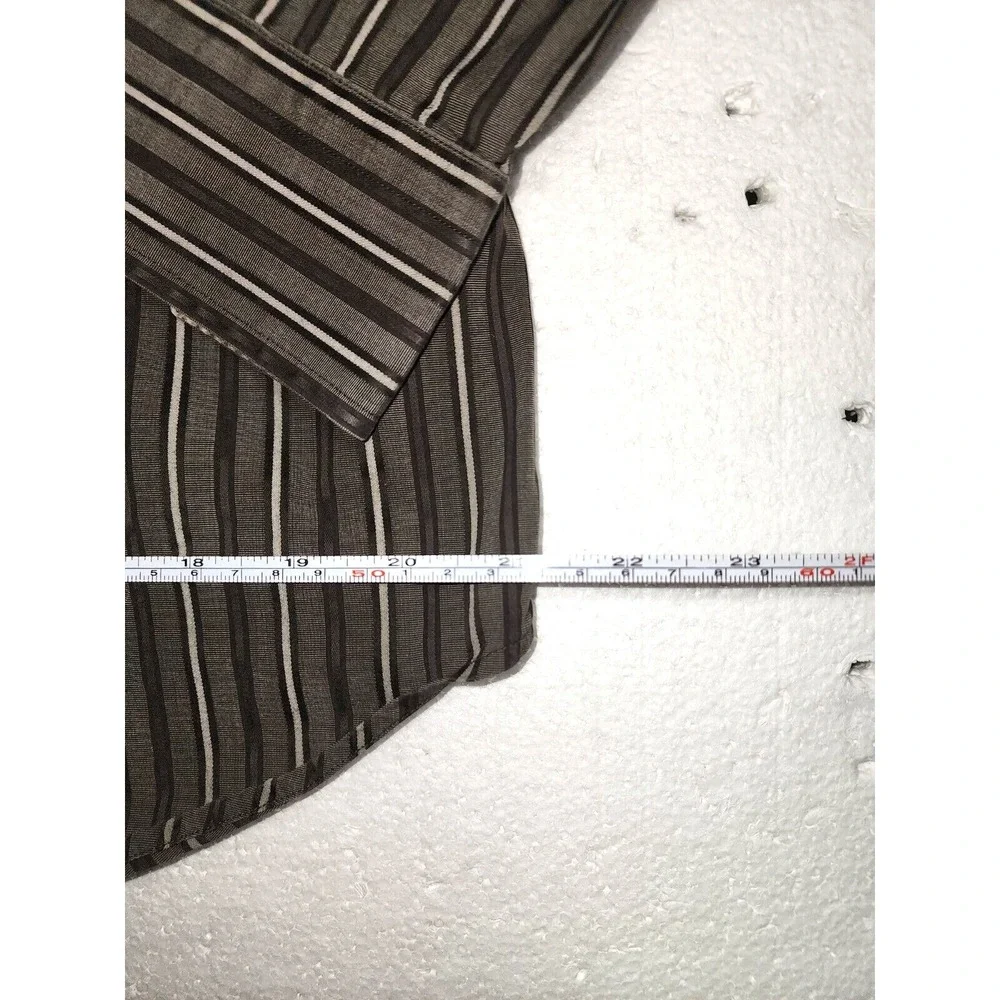 Banana Republic‎ Shirt Men Large 16 - 16 & 1/2 Striped Dark Brown Button Up